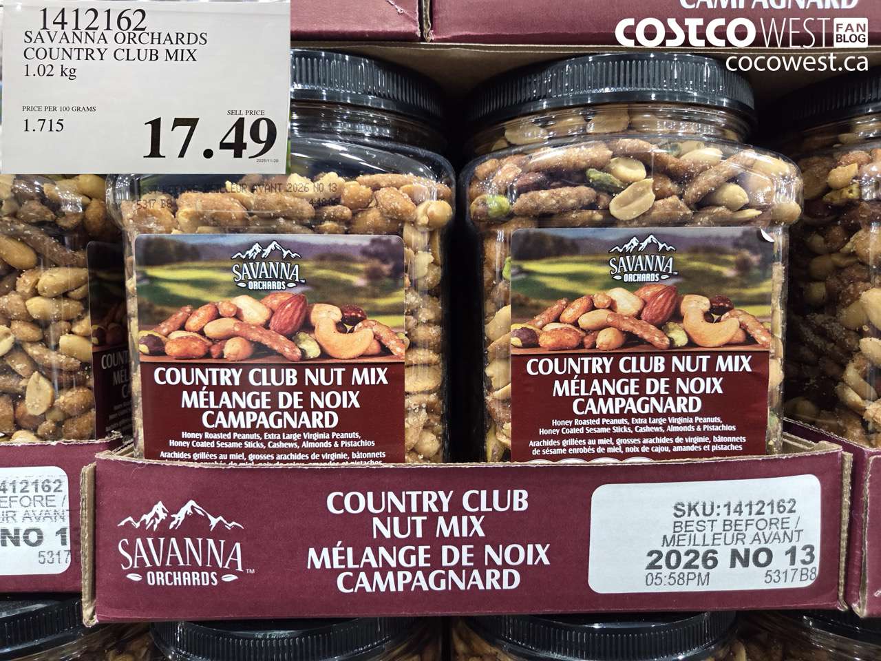 1412162 SAVANNA ORCHARDS COUNTRY CLUB MIX 1.02 kg $17.49