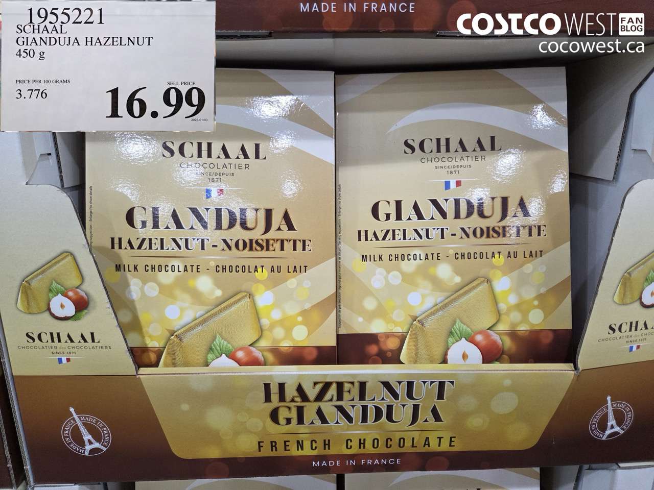 1955221 SCHAAL GIANDUJA HAZELNUT 450G $16.99