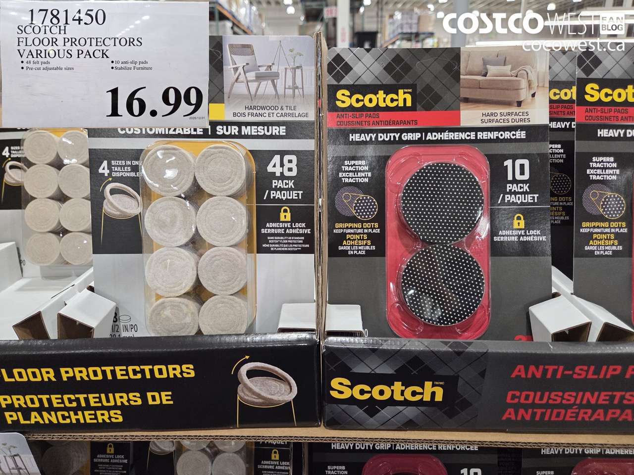 1781450 SCOTCH FLOOR PROTECTORS FELT / ANTI SLIP PADS $16.99