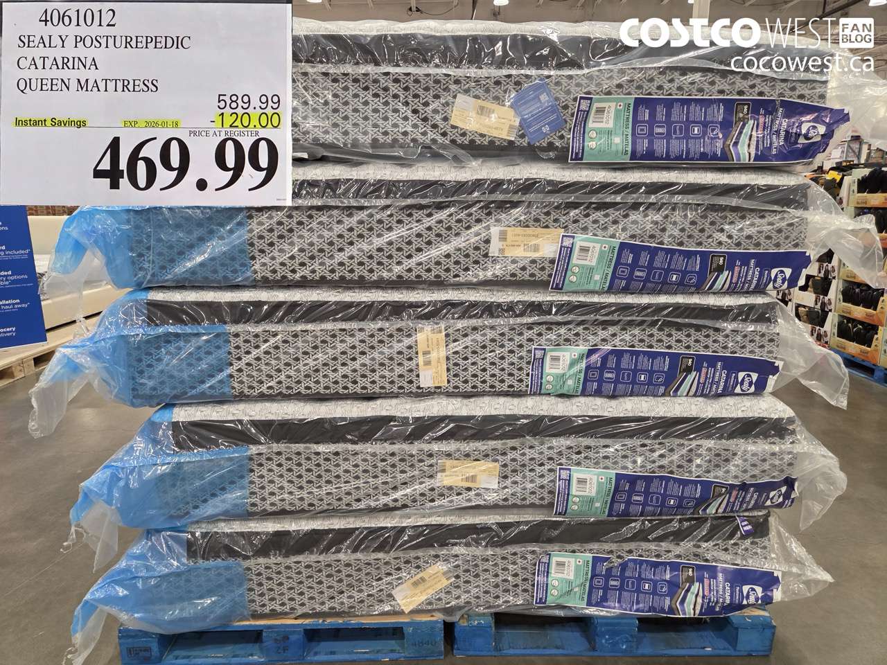 4061012 SEALY POSTUREPEDIC CATARINA QUEEN MATTRESS ($120.00 INSTANT SAVINGS EXPIRES ON 2026-01-18) $469.99