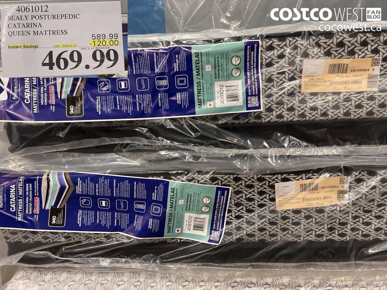 4061012 SEALY POSTUREPEDIC CATARINA QUEEN MATTRESS ($120.00 INSTANT SAVINGS EXPIRES ON 2026-01-25) $469.99