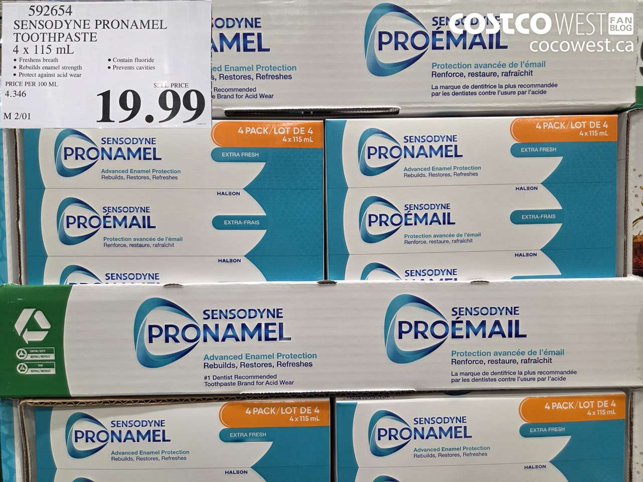 592654 SENSODYNE PRONAMEL TOOTHPASTE 4 X 115 ML $19.99