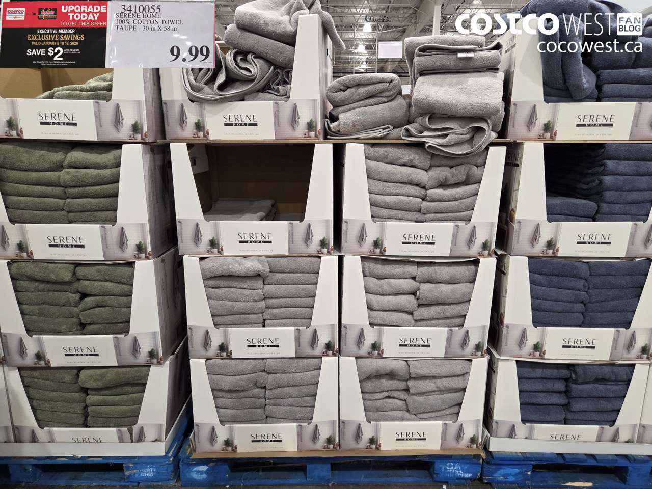 3410055 SERENE HOME 100% COTTON TOWEL TAUPE 30 IN X 58 IN ($2.00 INSTANT SAVINGS EXPIRES ON 2026-01-18) $7.99