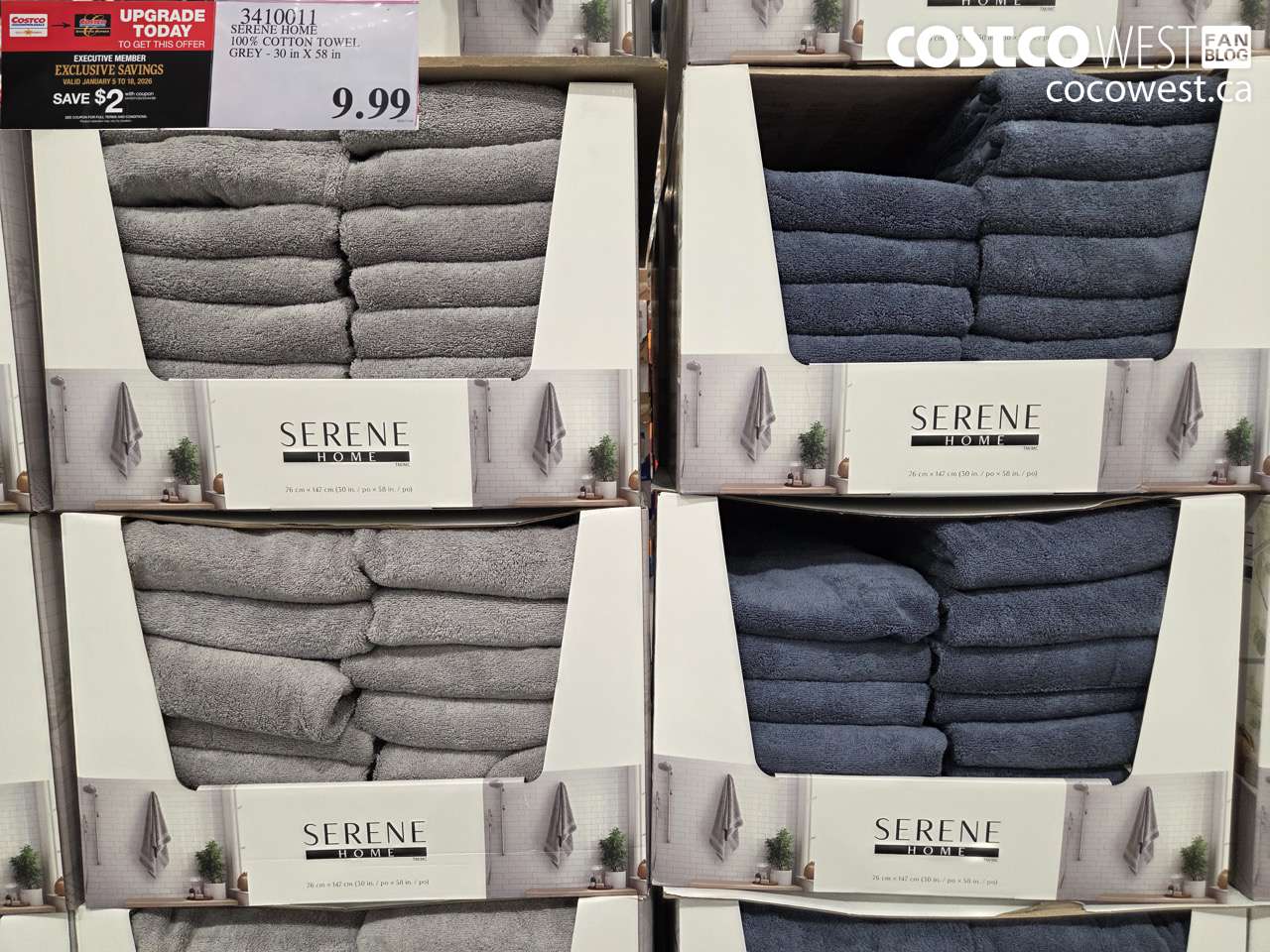 3410011 SERENE HOME GREY 100% COTTON TOWEL 30