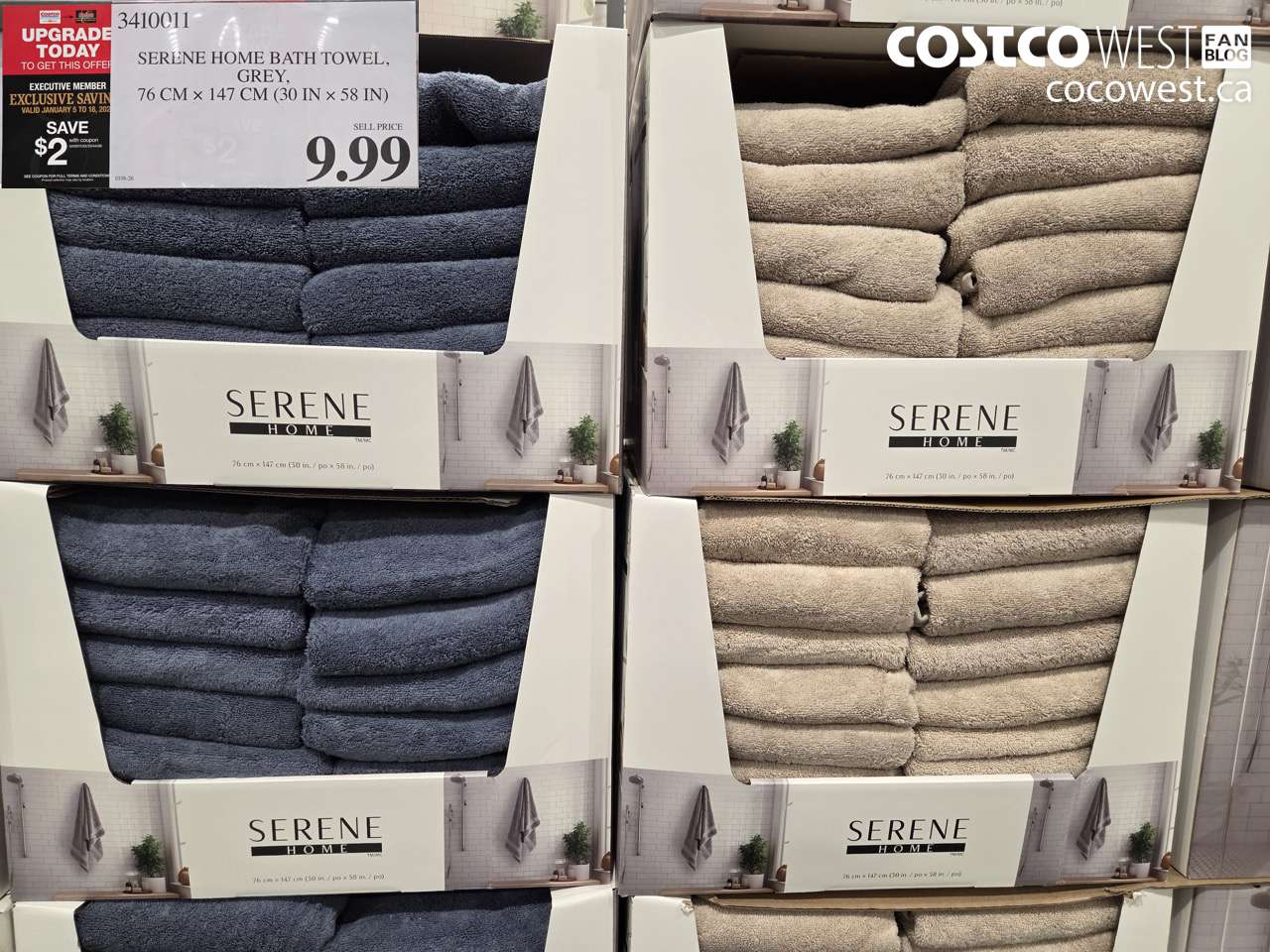 3410011 SERENE HOME GREY 100% COTTON TOWEL 30