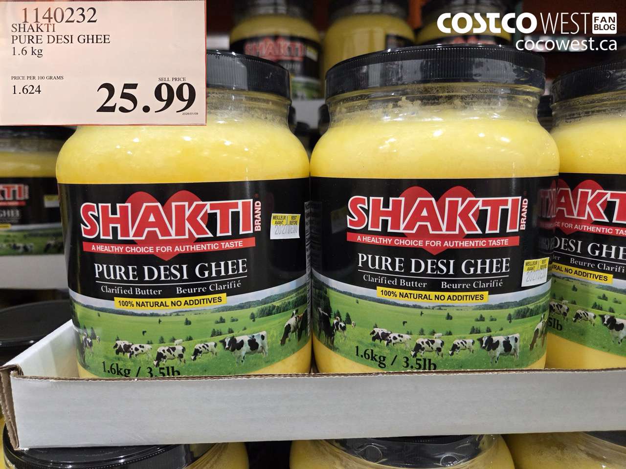 1140232 SHAKTI PURE DESI GHEE 1.6KG $25.99