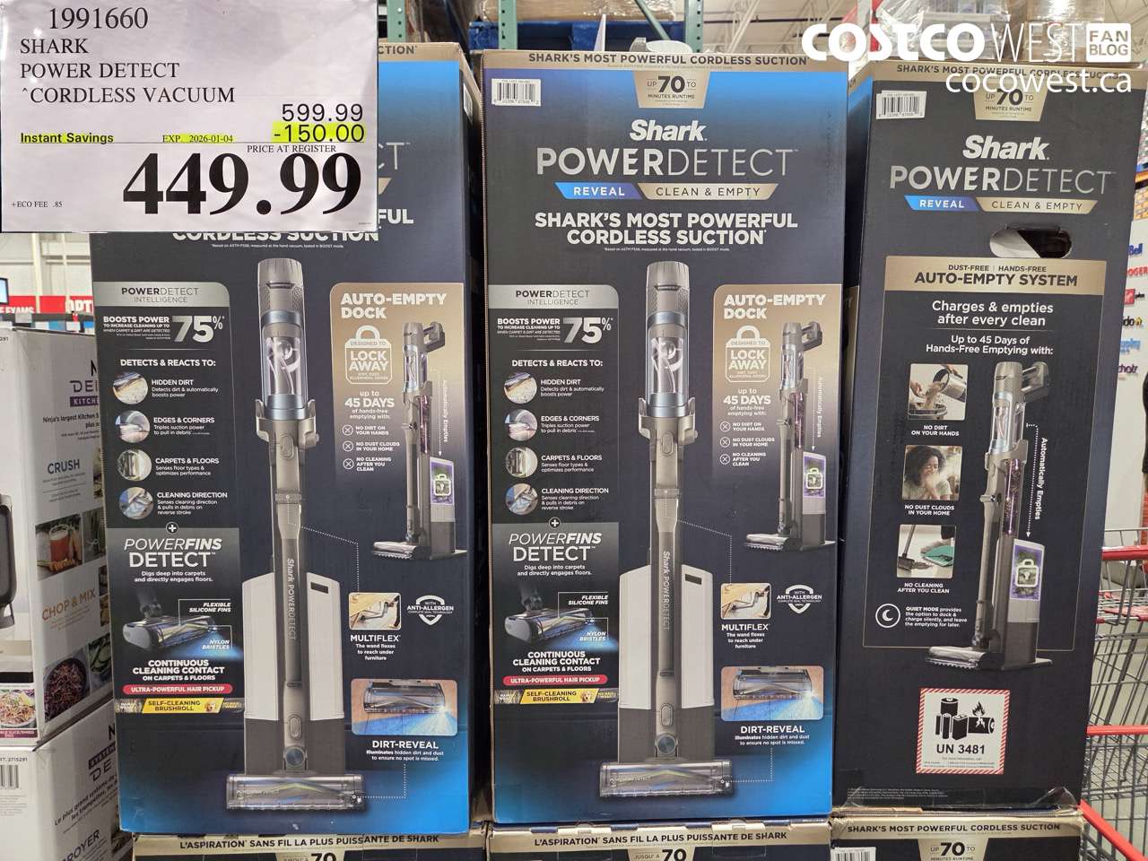 1991660 SHARK POWER DETECT CORDLESS VACUUM ($150.00 INSTANT SAVINGS EXPIRES ON 2026-01-04) $449.99