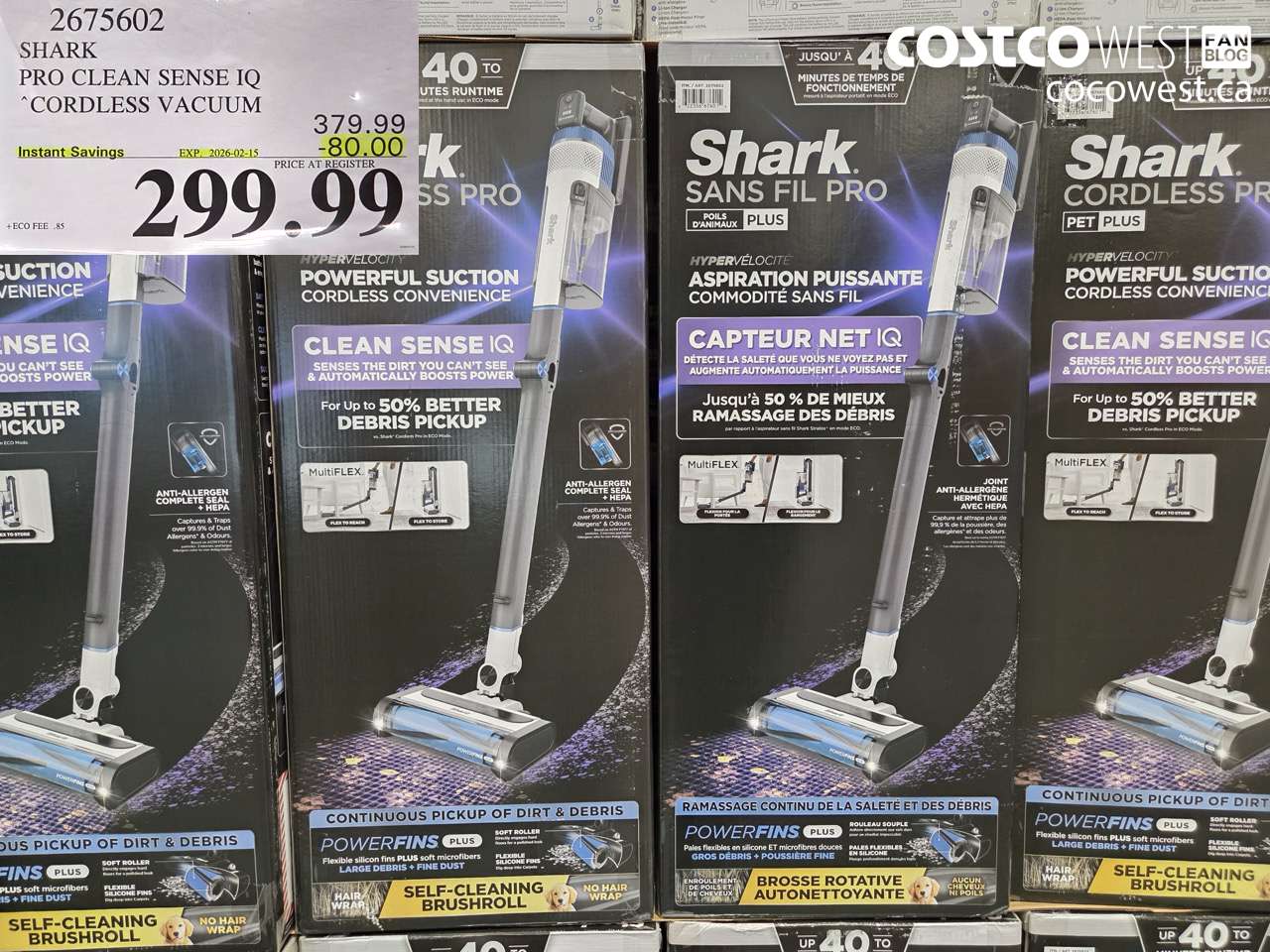 2675602 SHARK PRO CLEAN SENSE IQ CORDLESS VACUUM ($80.00 INSTANT SAVINGS EXPIRES ON 2026-02-15) $299.99
