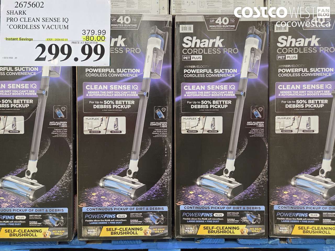 2675602 SHARK PRO CLEAN SENSE IQ CORDLESS VACUUM ($80.00 INSTANT SAVINGS EXPIRES ON 2026-02-15) $299.99