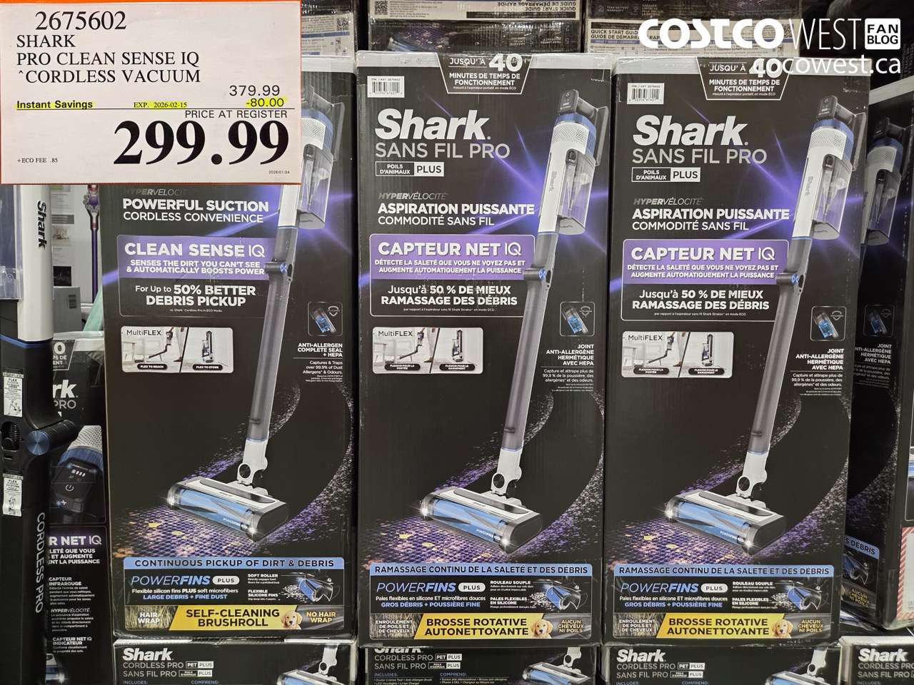 2675602 SHARK PRO CLEAN SENSE IQ CORDLESS VACUUM ($80.00 INSTANT SAVINGS EXPIRES ON 2026-02-15) $299.99