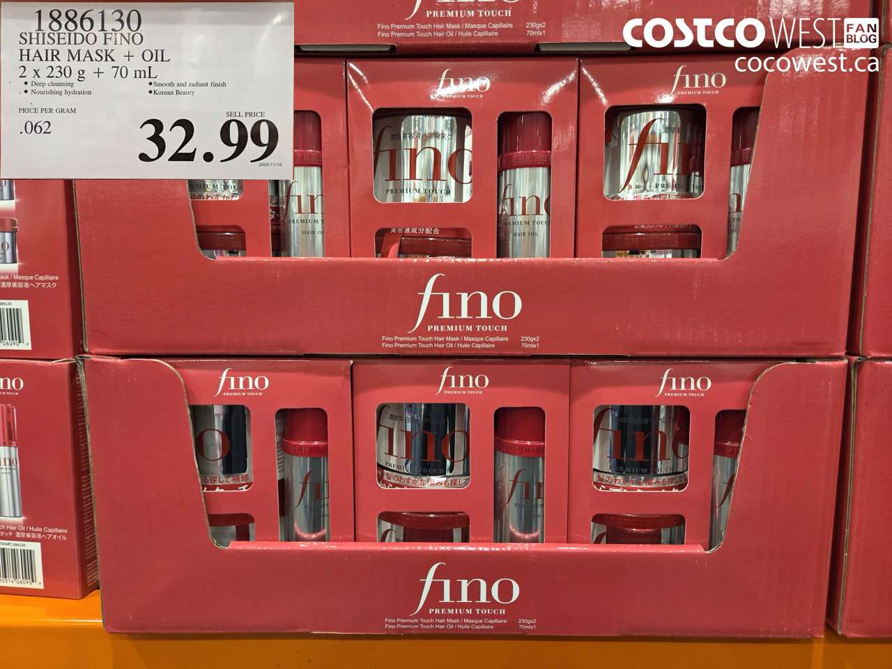 1886130 SHISEIDO FINO HAIR MASK + OIL 2 x 230 g + 70 mL $32.99