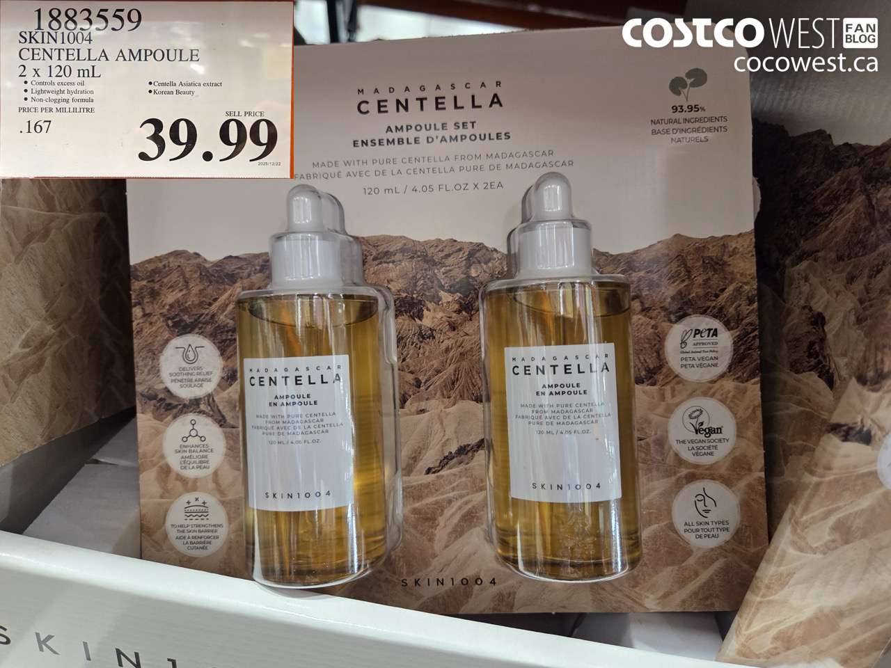 1883559 SKIN1004 CENTELLA AMPOULE 2 X 120ML $39.99