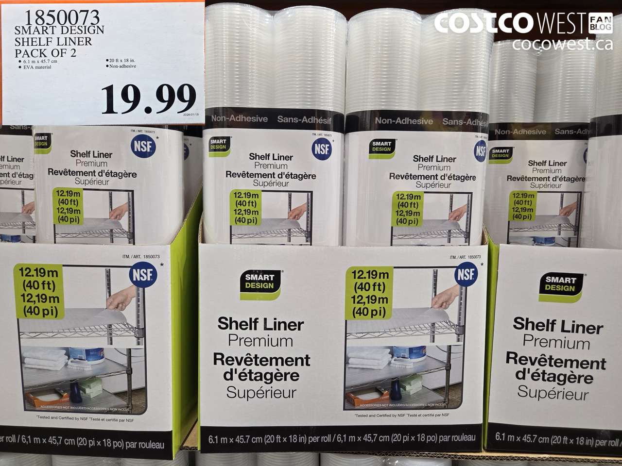 1850073 SMART DESIGN SHELF LINER PACK OF 2 $19.99