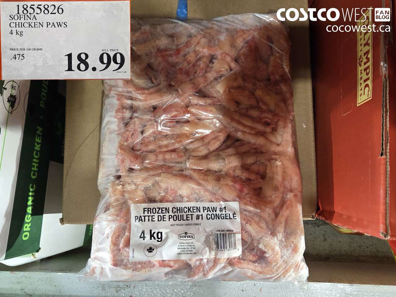 1855826 SOFINA CHICKEN PAWS 4 kg $18.99