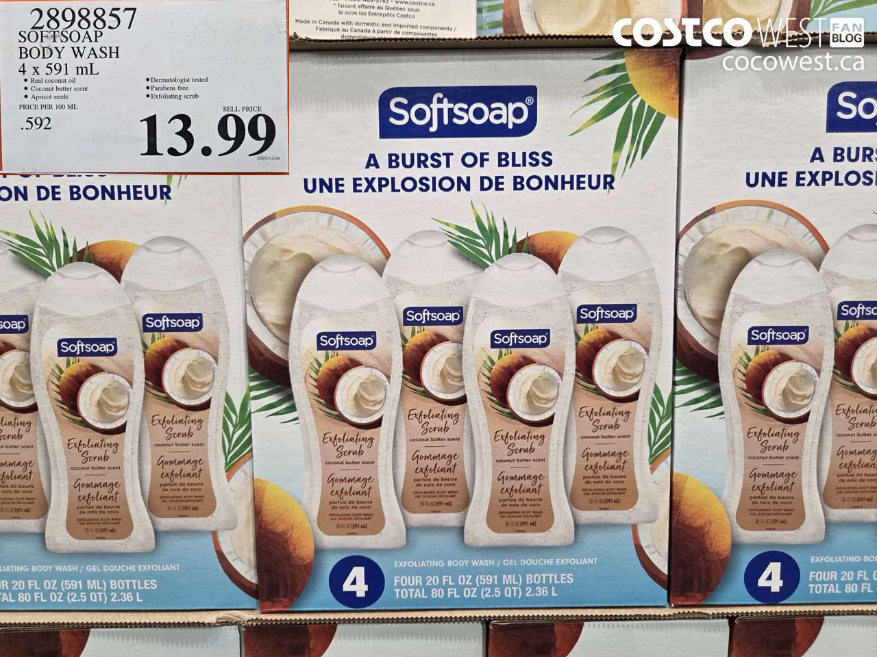 2898857 SOFTSOAP BODY WASH 4 X 591ML $13.99