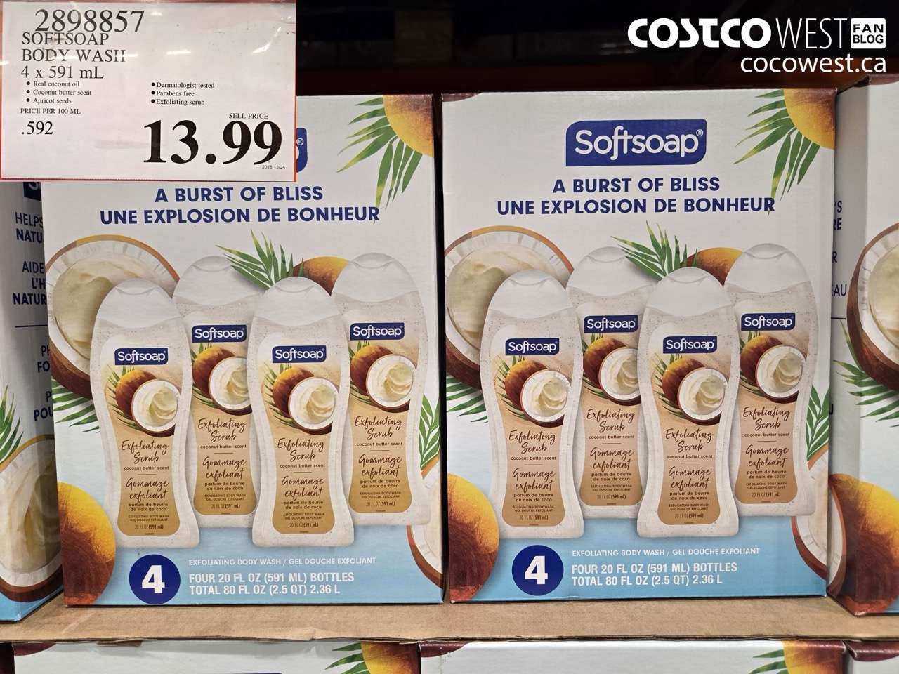 2898857 SOFTSOAP BODY WASH 4 X 591ML $13.99