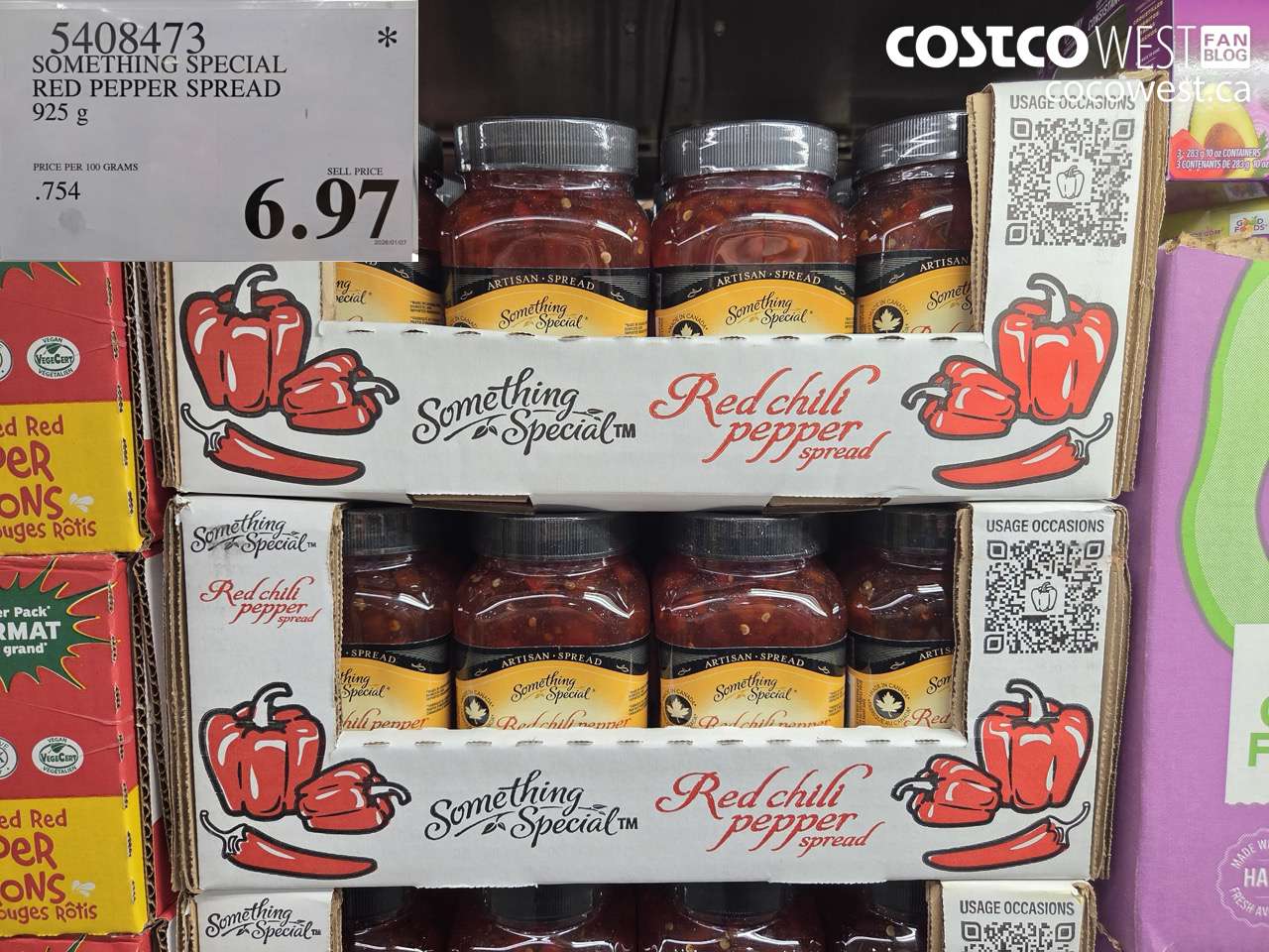 5408473 SOMETHING SPECIAL RED PEPPER SPREAD 925 G $6.97