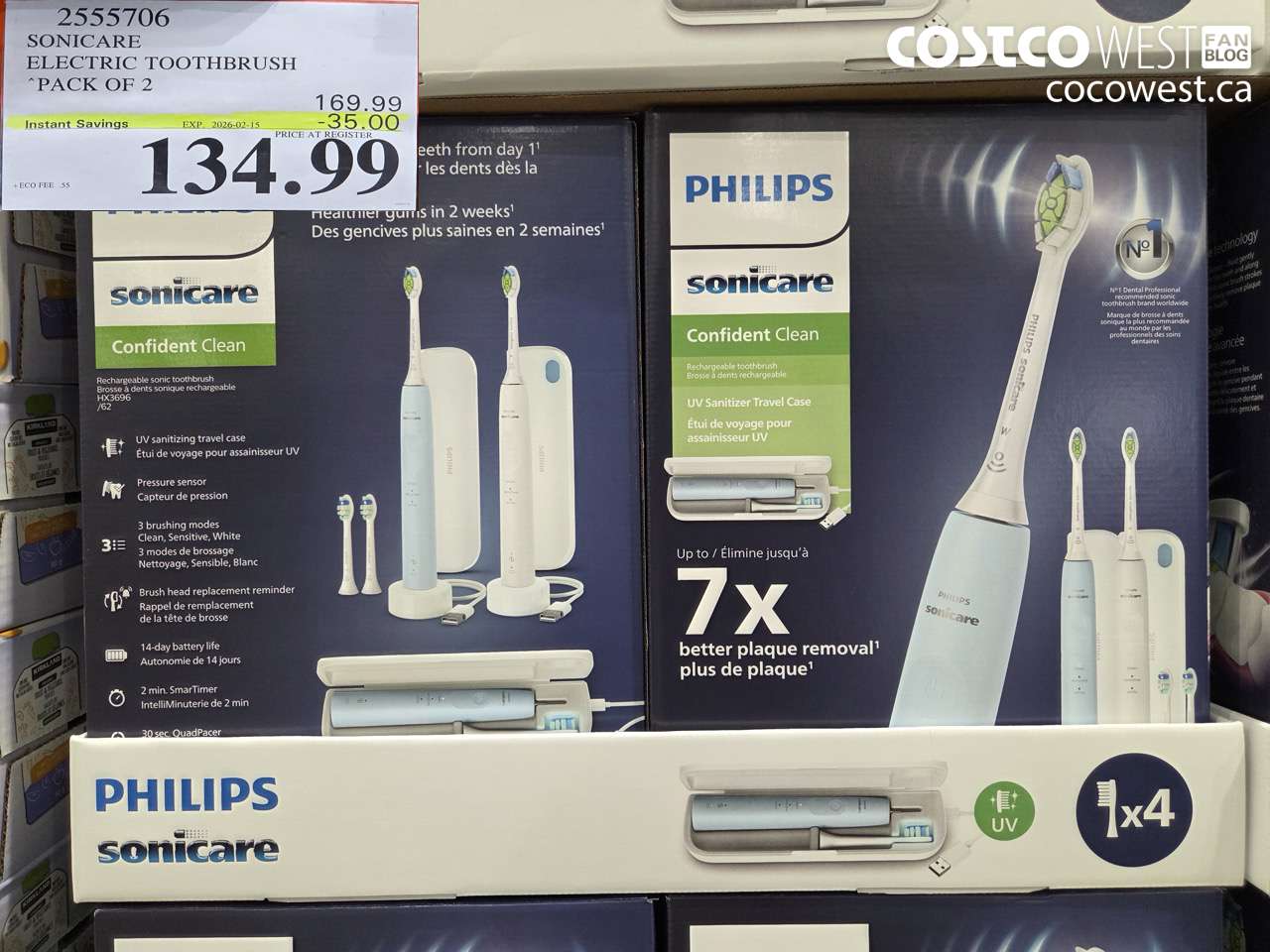2555706 SONICARE CONFIDENT CLEAN DUAL HANDLES ($35.00 INSTANT SAVINGS EXPIRES ON 2026-02-15) $134.99