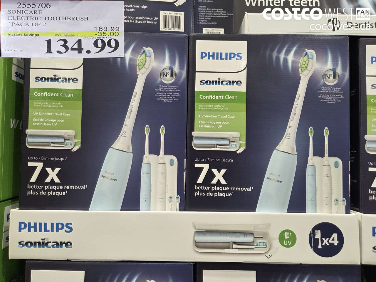 2555706 SONICARE CONFIDENT CLEAN DUAL HANDLES ($35.00 INSTANT SAVINGS EXPIRES ON 2026-02-15) $134.99