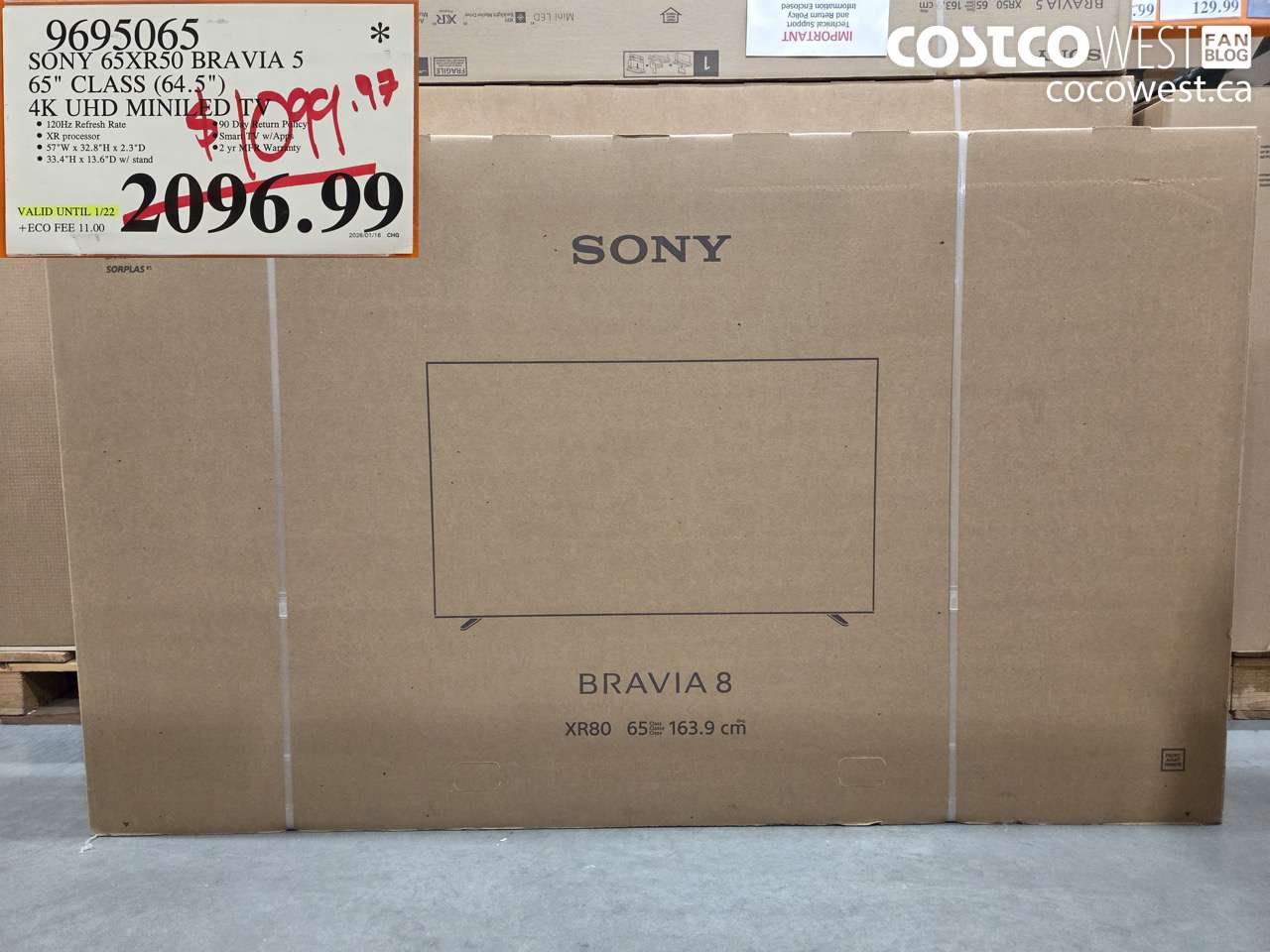 9695065 SONY 65XR50 BRAVIA 5 65