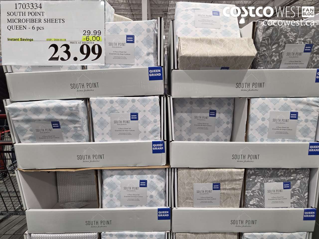 1703334 SOUTH POINT MICROFIBER SHEETS QUEEN 6PC ($6.00 INSTANT SAVINGS EXPIRES ON 2026-01-18) $23.99