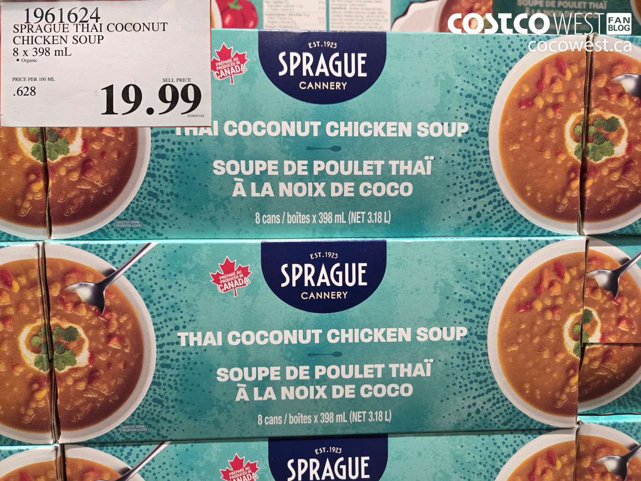 1961624 SPRAGUE THAI COCONUT CHICKEN SOUP 8 X 398ML $19.99