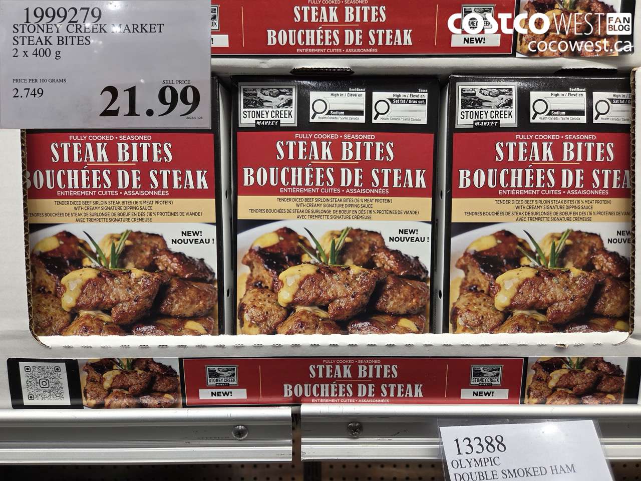 1999279 STONEY CREEK MARKET STEAK BITES 2 X 400G $21.99