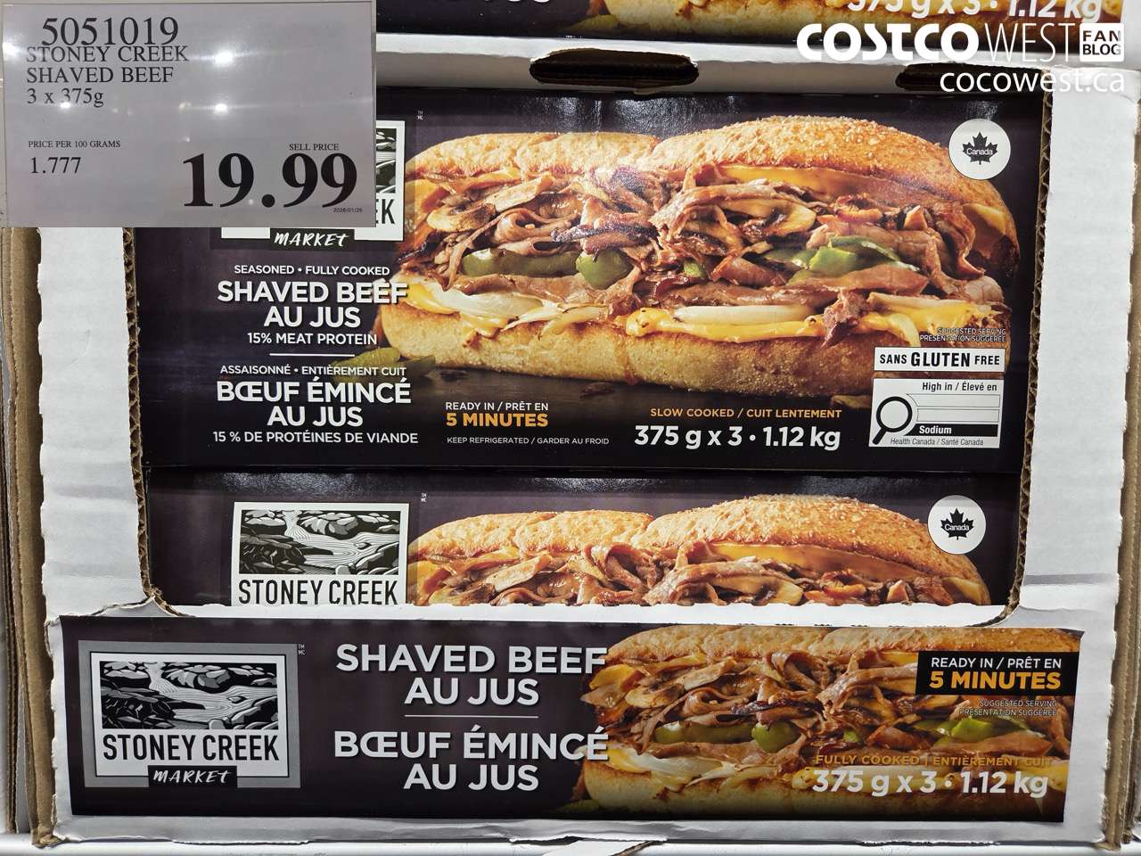 5051019 STONEY CREEK SHAVED BEEF 3 x 375g $19.99