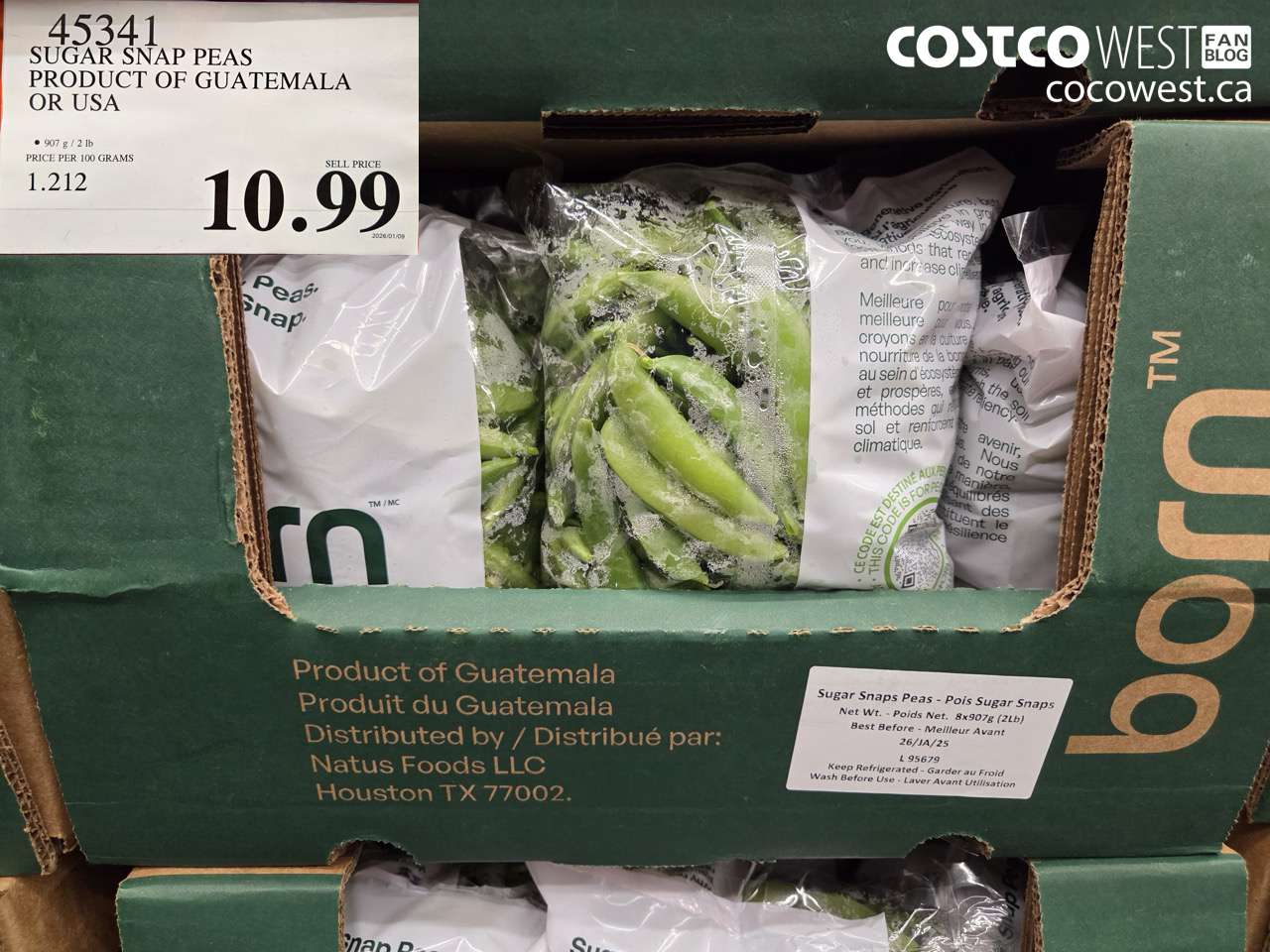 45341 SUGAR SNAP PEAS PRODUCT OF GUATEMALA OR USA $10.99