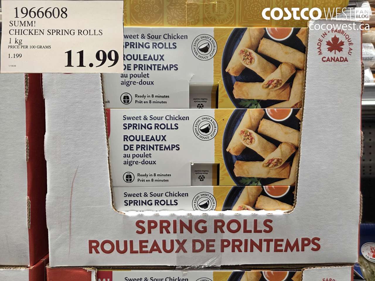1966608 SUMM! CHICKEN SPRING ROLLS 1KG $11.99