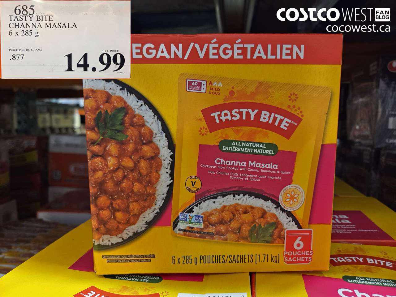 685 TASTY BITE CHANNA MASALA 6 X 285G $14.99