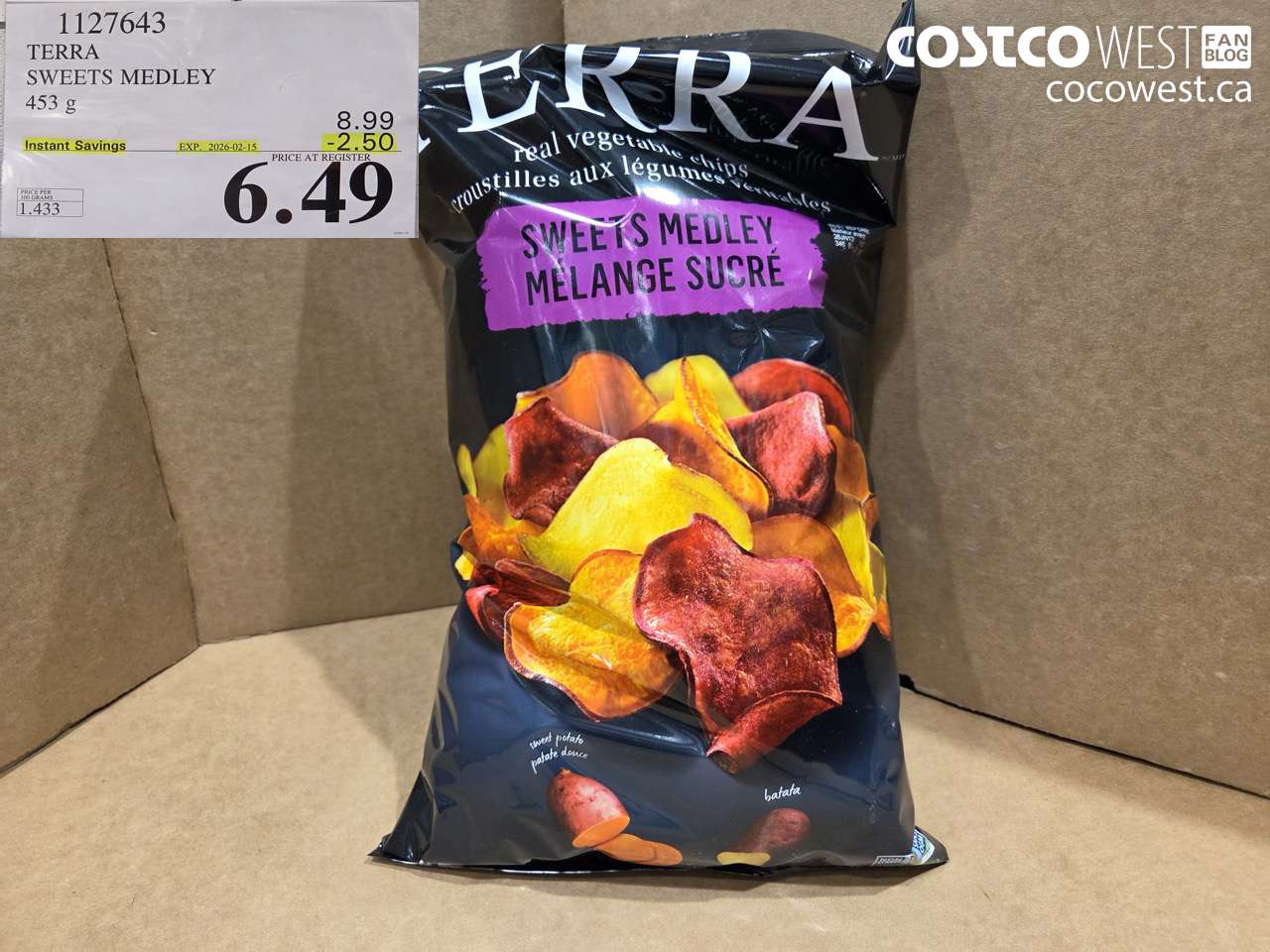 1127643 TERRA SWEETS MEDLEY 453 g ($2.50 INSTANT SAVINGS EXPIRES ON 2026-02-15) $6.49