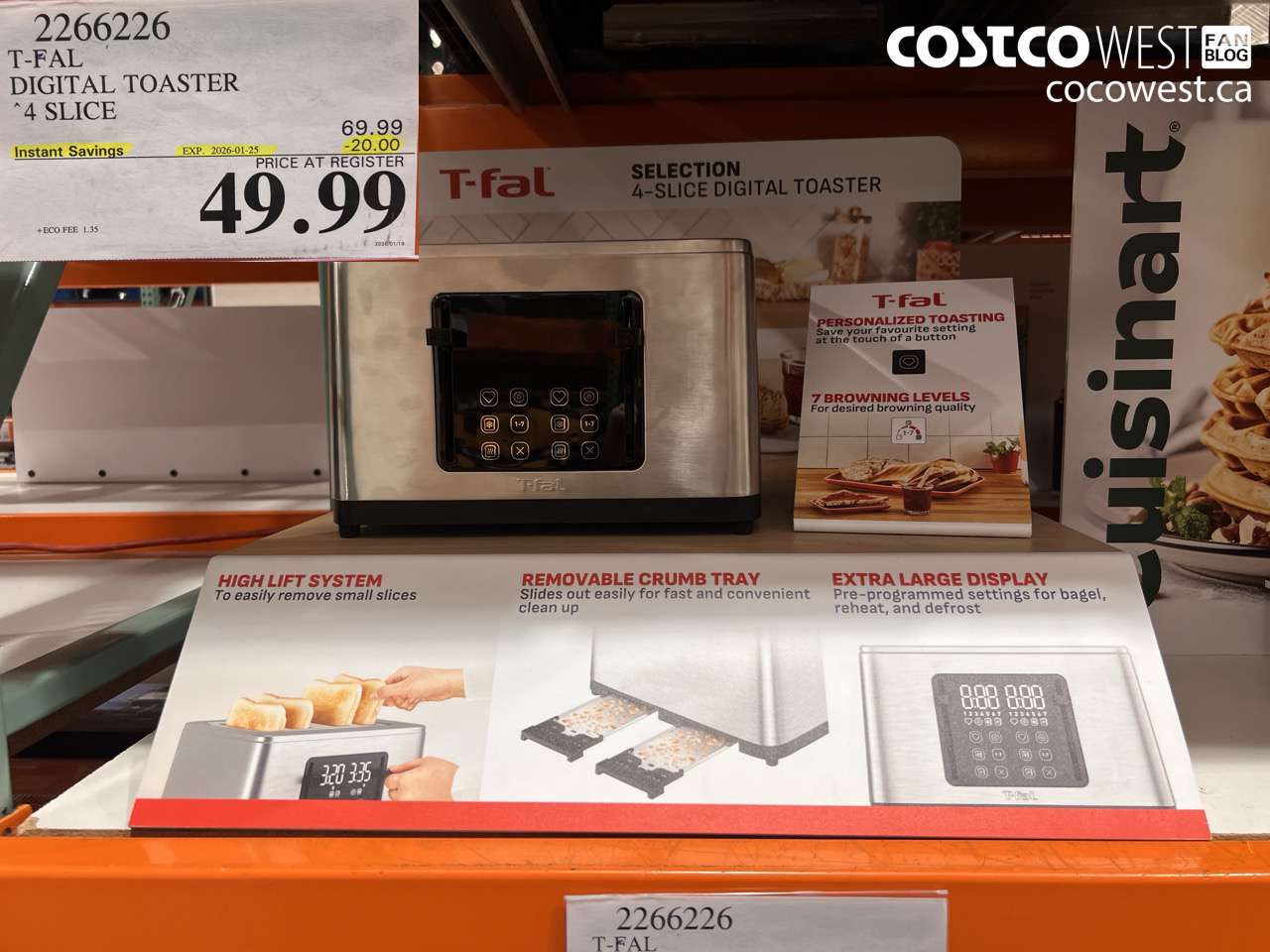 2266226 T-FAL TOASTER 4 SLICE ($20.00 INSTANT SAVINGS EXPIRES ON 2026-01-25) $49.99