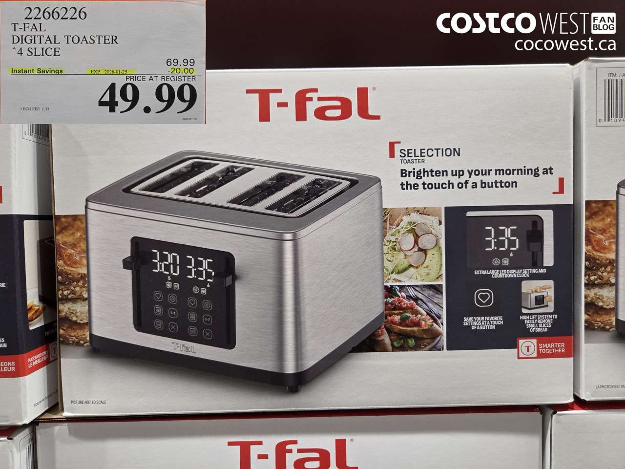 2266226 T-FAL TOASTER 4 SLICE ($20.00 INSTANT SAVINGS EXPIRES ON 2026-01-25) $49.99