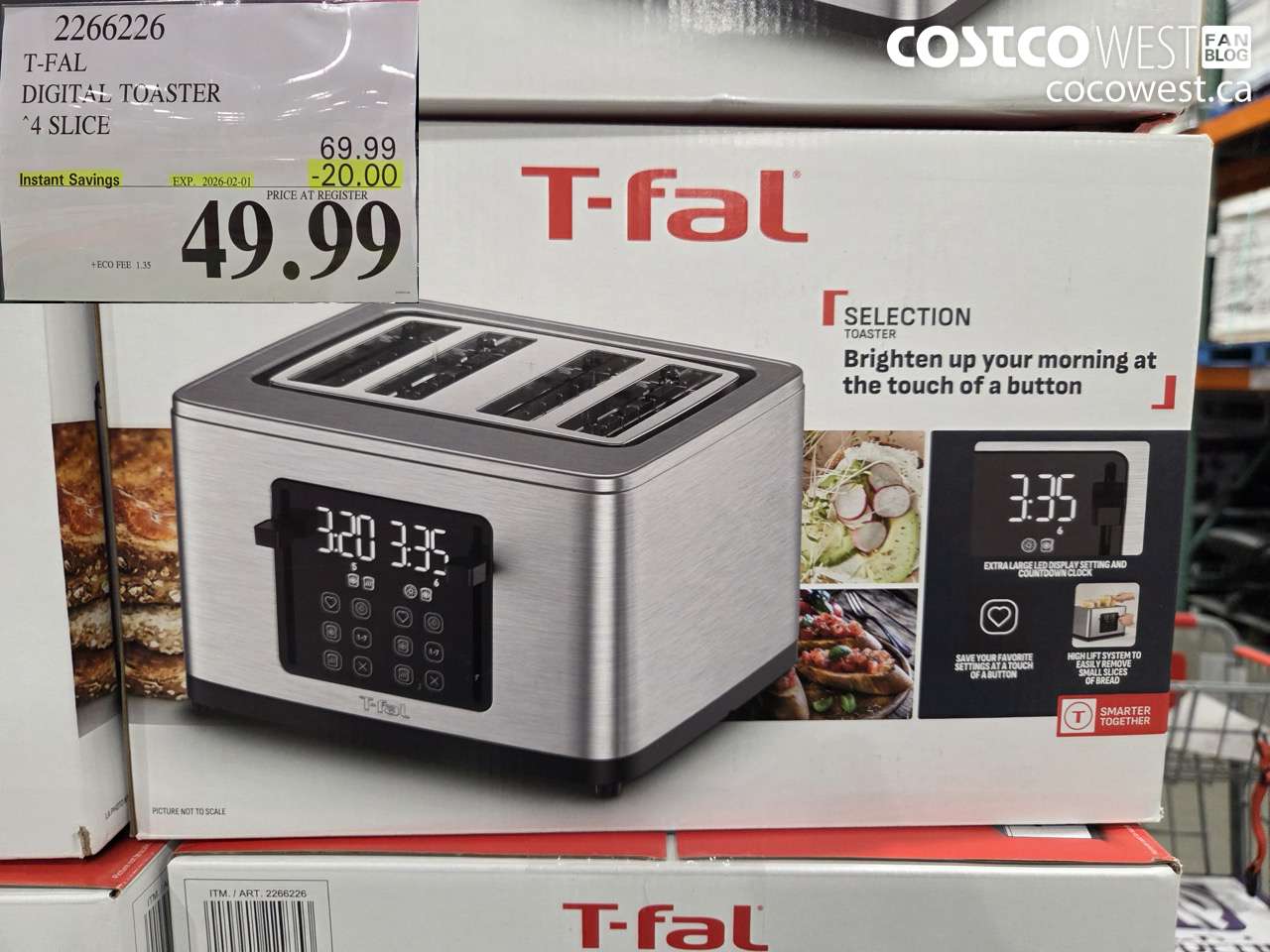 2266226 T-FAL TOASTER 4 SLICE ($20.00 INSTANT SAVINGS EXPIRES ON 2026-02-01) $49.99