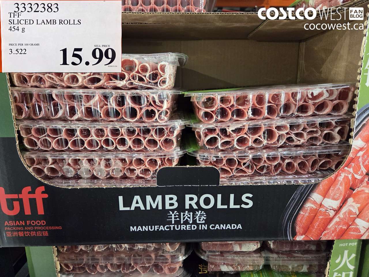 3332383 TFF SLICED LAMB ROLLS 454G $15.99