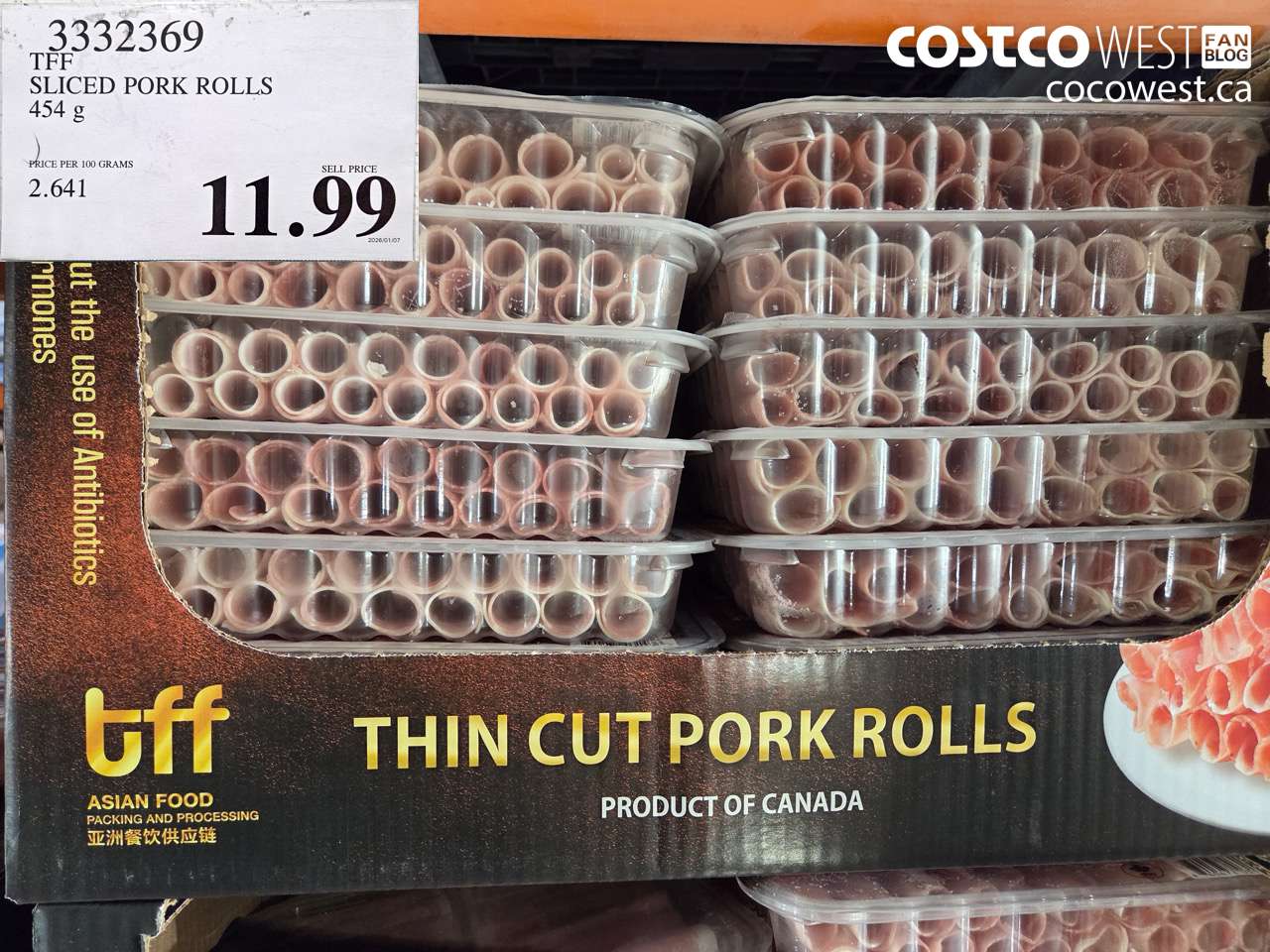 3332369 TFF SLICED PORK ROLLS 454G $11.99