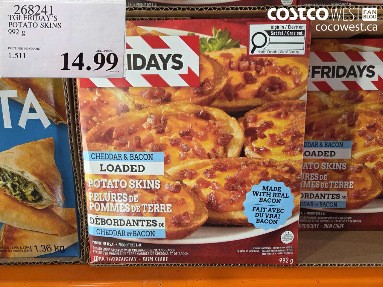 268241 TGI FRIDAY'S POTATO SKINS 992 G $14.99