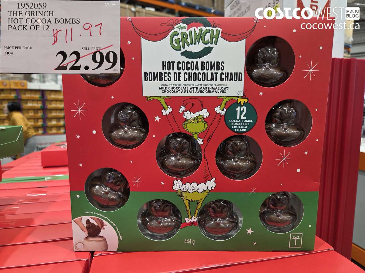 1952059 THE GRINCH HOT COCOA BOMBS PACK OF 12 $11.97