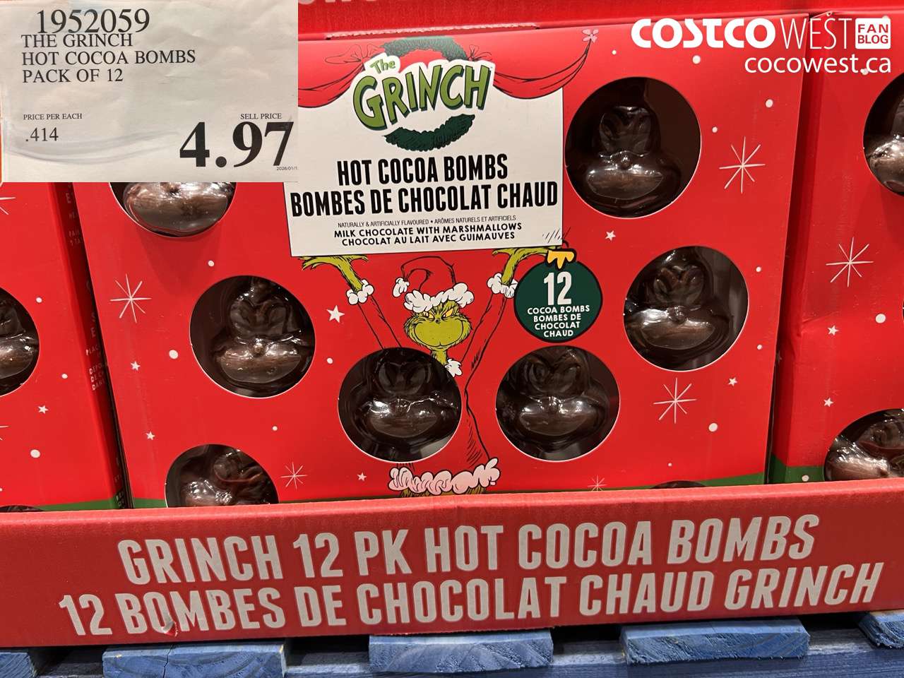 1952059 THE GRINCH HOT COCOA BOMBS PACK OF 12 $4.97