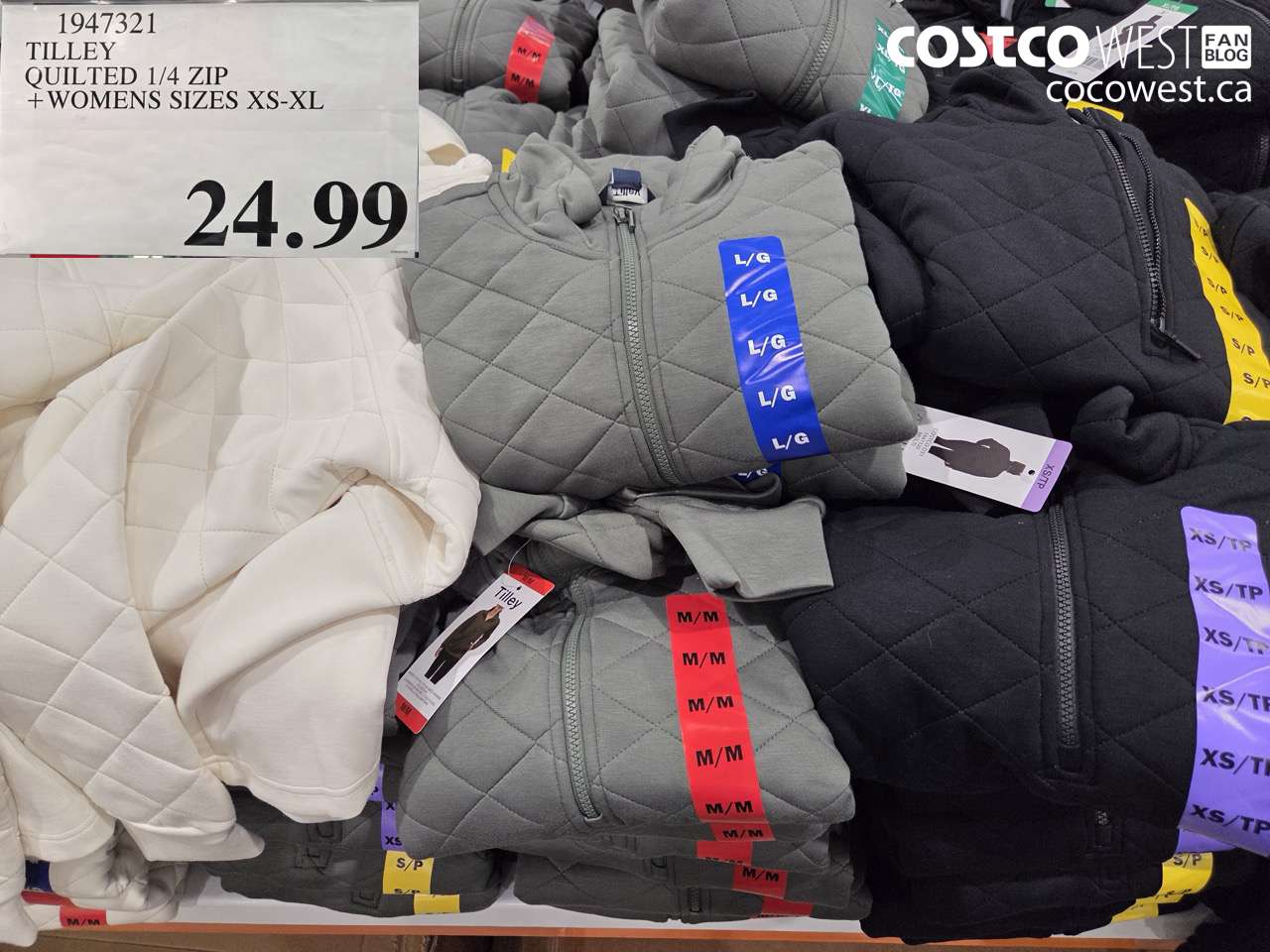 1947321 TILLEY QUILTED 1/4 ZIP WOMENS SIZES XS-XL $24.99