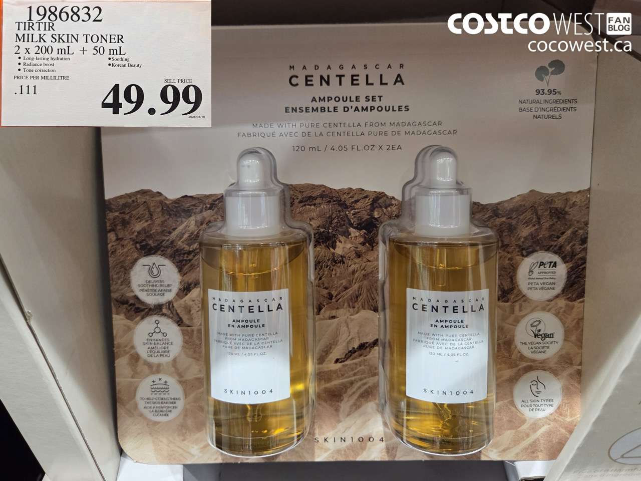 1986832 TIRTIR MILK SKIN TONER 2 X 200ML + 50ML $49.99