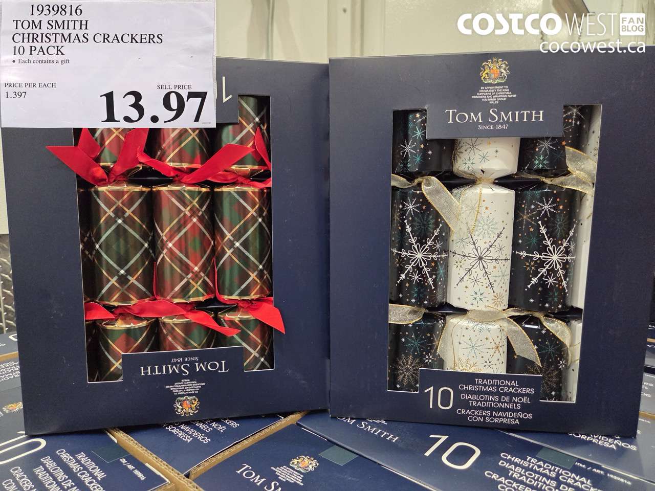 1939816 TOM SMITH CHRISTMAS CRACKERS 10 PACK $13.97