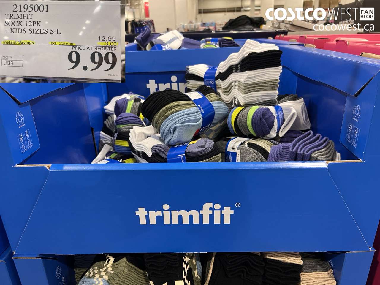 2195001 TRIMFIT KIDS SOCKS 12PK SIZES S-L ($3.00 INSTANT SAVINGS EXPIRES ON 2026-02-01) $9.99