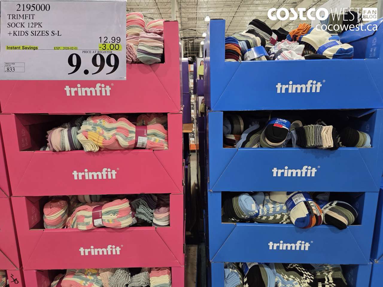 2195000 TRIMFIT KIDS SOCKS 12PK SIZES S-L ($3.00 INSTANT SAVINGS EXPIRES ON 2026-02-01) $9.99