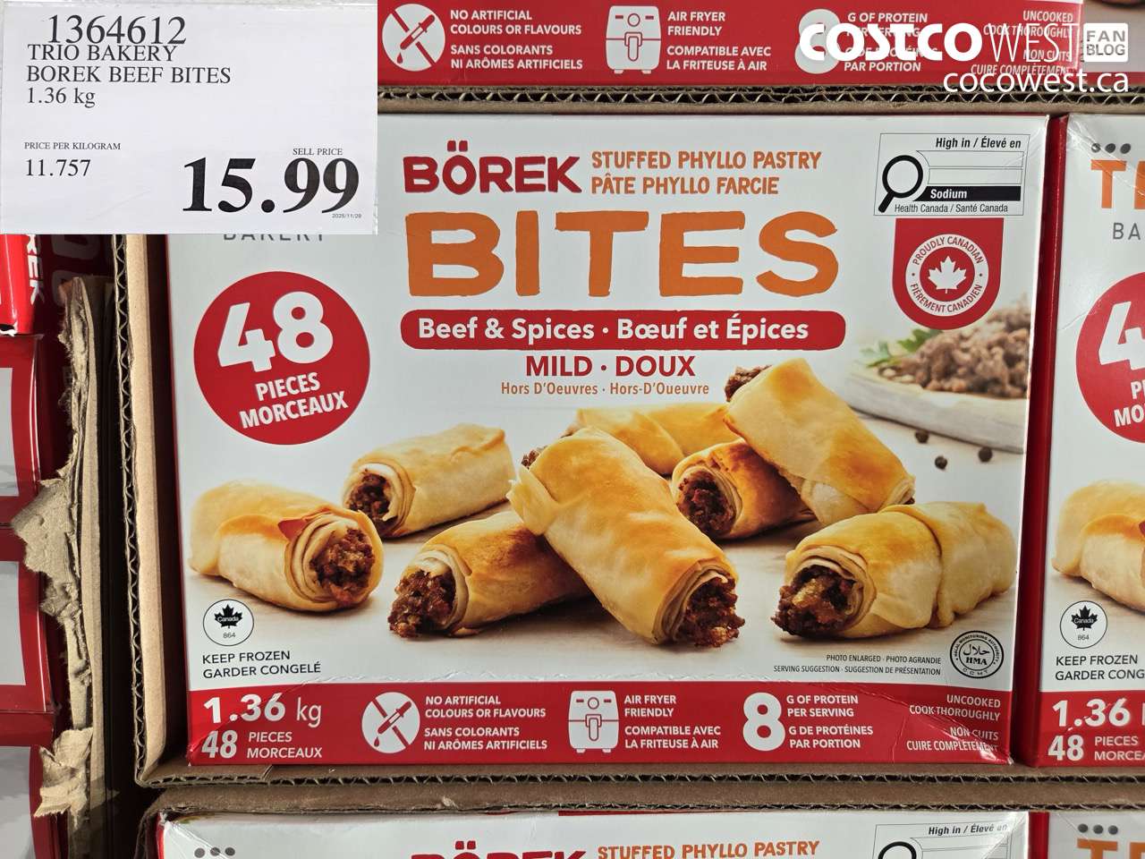 1364612 TRIO BAKERY BOREK BEEF BITES 1.36 kg $15.99