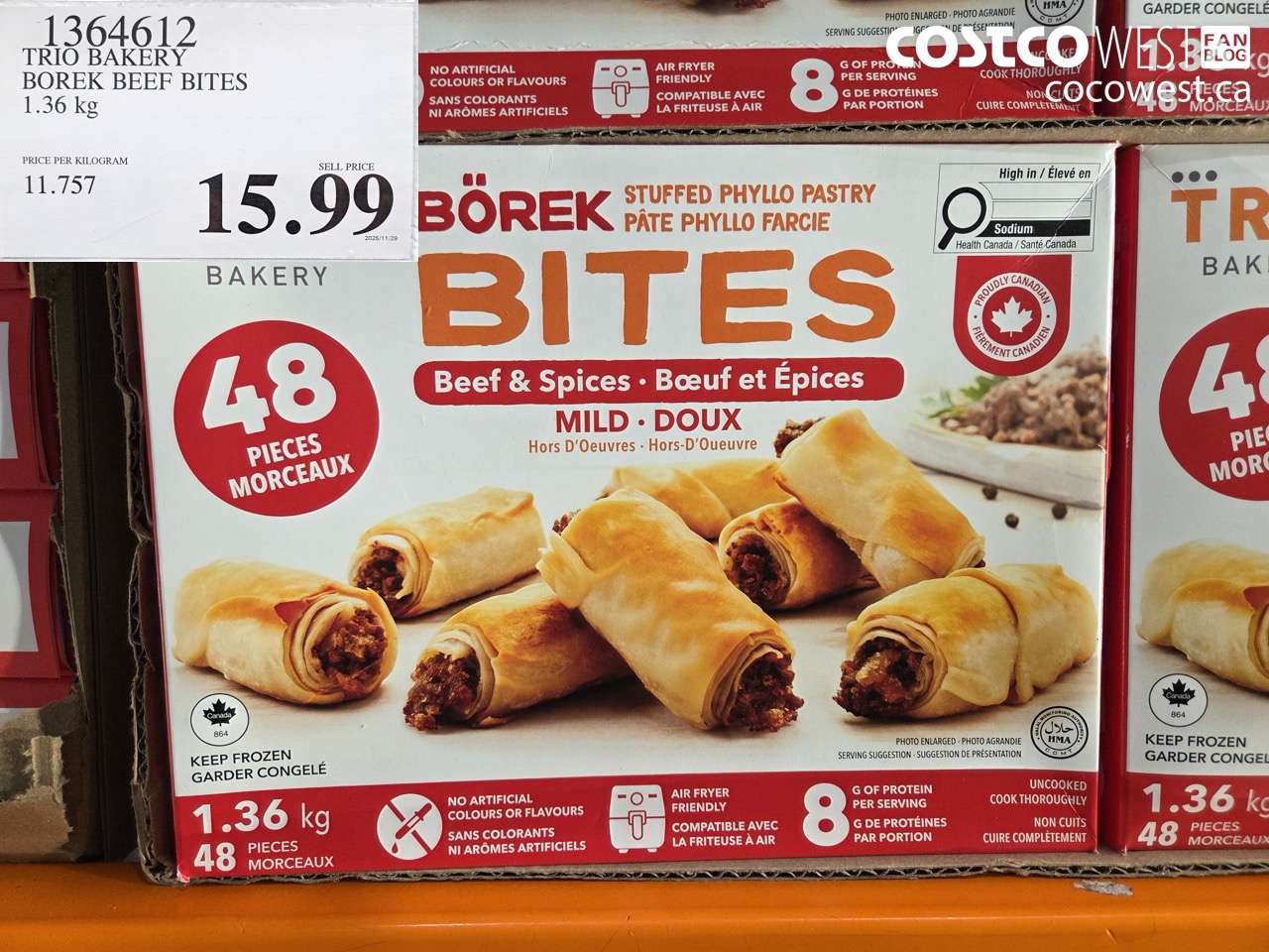 1364612 TRIO BAKERY BOREK BEEF BITES 1.36 kg $15.99