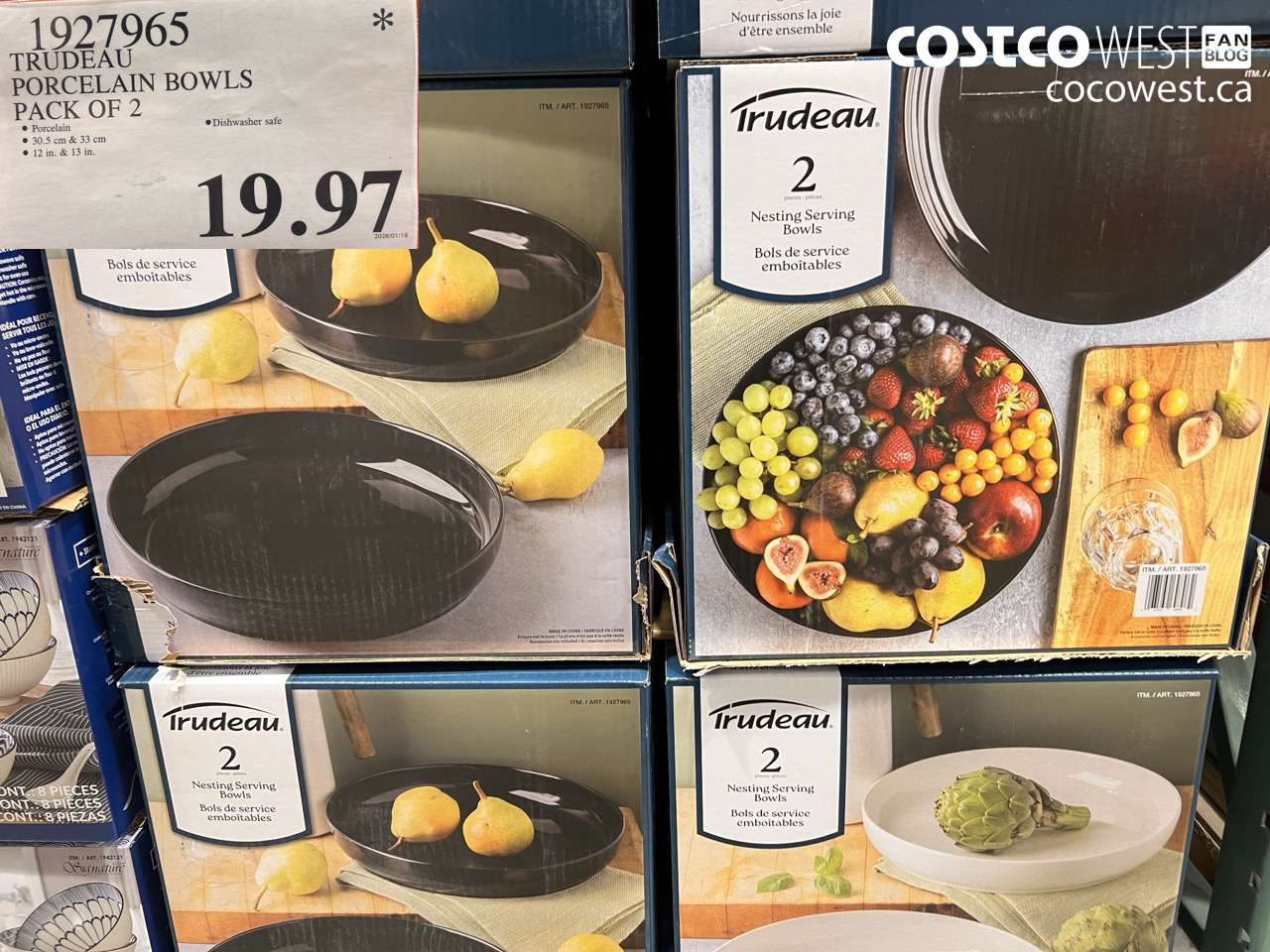 1927965 TRUDEAU PORCELAIN BOWLS PACK OF 2 $19.97