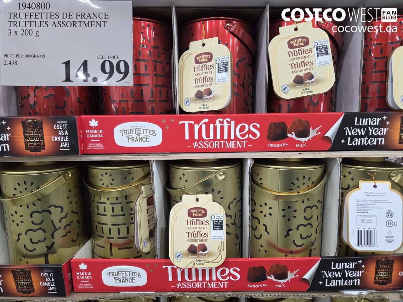 1940800 TRUFETTES DE FRANCE TRUFFLES ASSORTMENT 3 X 200G $14.99