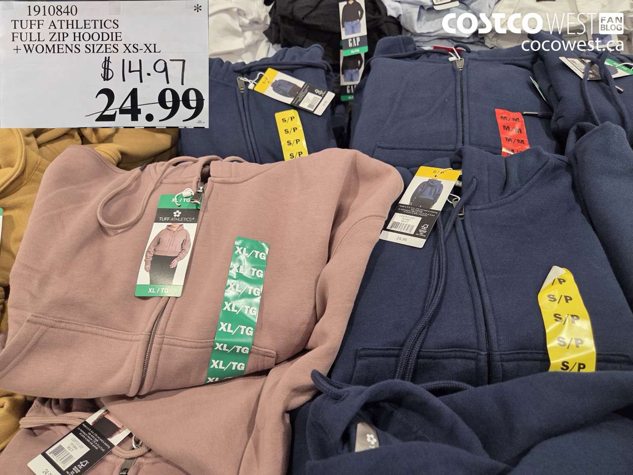 1910840 TUFF ATHLETICS CROPPED FULL ZIP WOMENS SIZES XS-XL $14.97